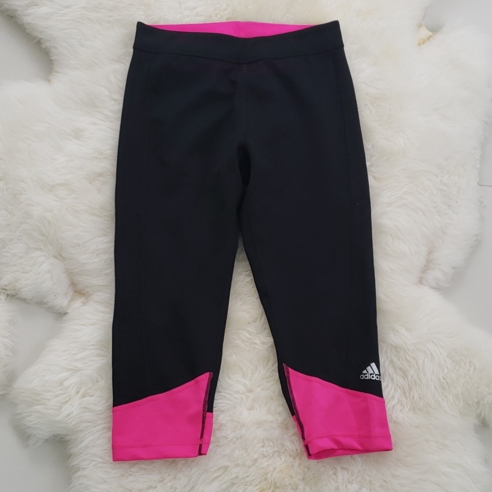 Adidas black pink workout pants climalite small